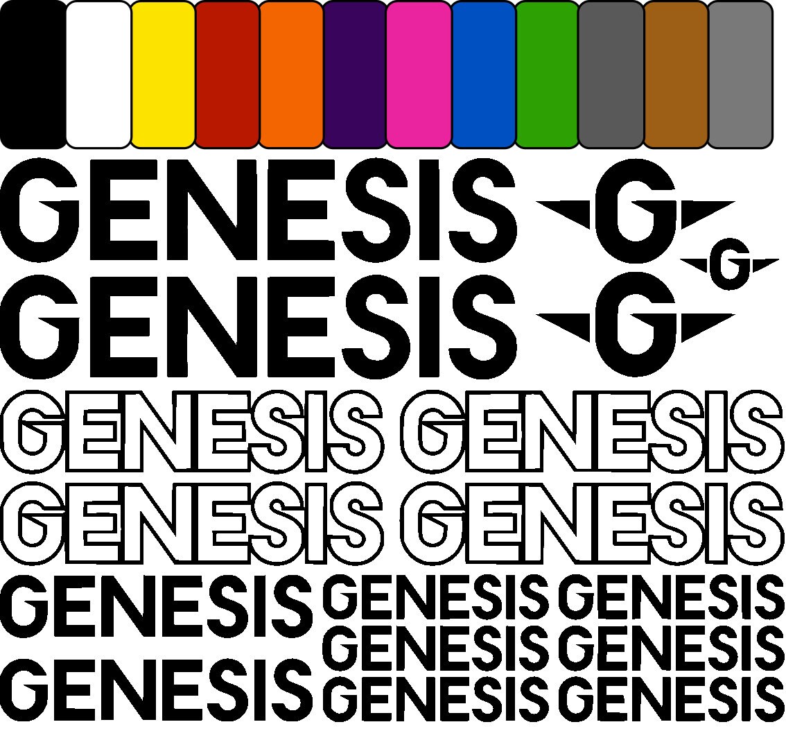 Genesis Autocollant 3D en métal chromé rouge et noir pour