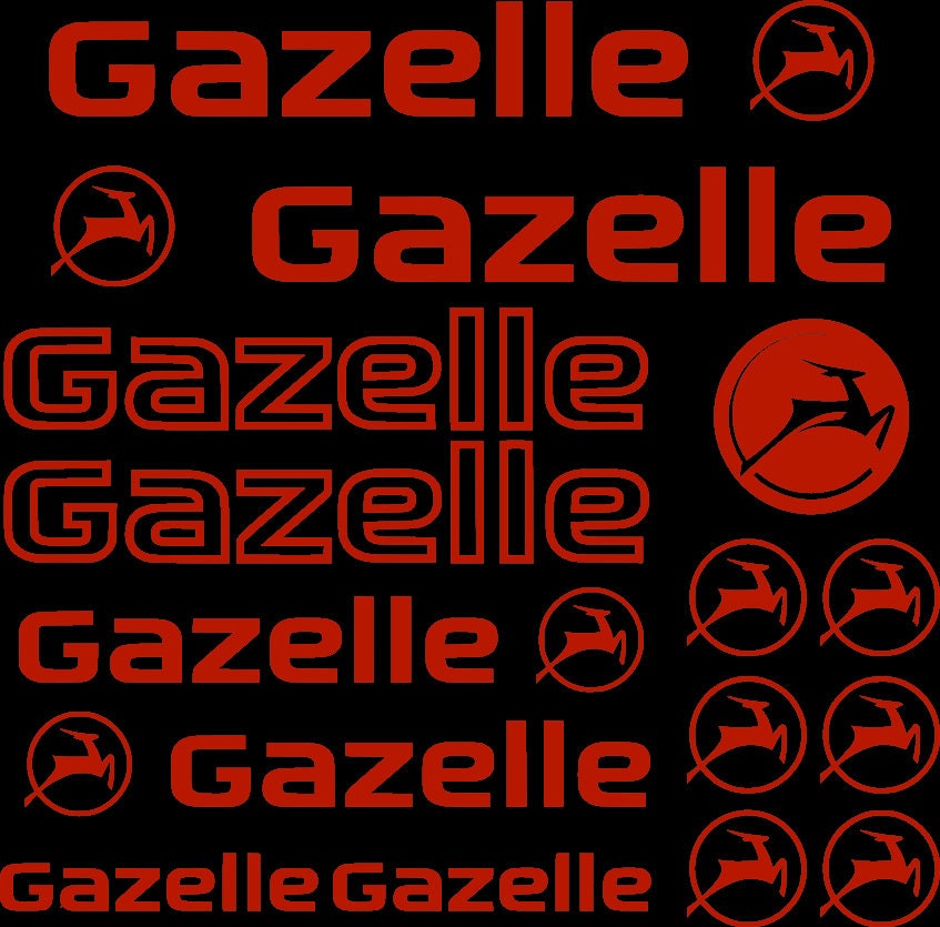 Gazelle Bicycle Frame Sticker Set Satz Aufkleber Fahrrad Sport Mtb