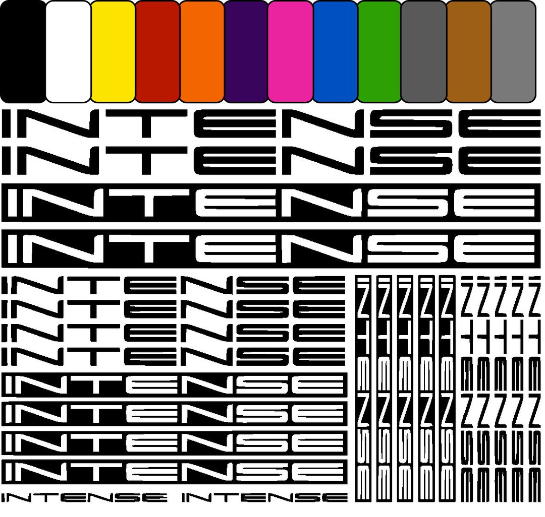 INTENSE Bicycle Frame Sticker Set Satz Aufkleber Fahrrad Sport Mtb ...