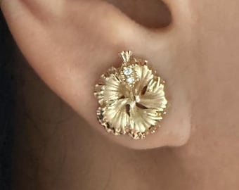 R✴︎H♦︎ラスト1点！14kgfドルフィンカービングピアス/イヤリング 14 Karat Solid Rose Gold Hawaiian Dolphin Stud Earrings High