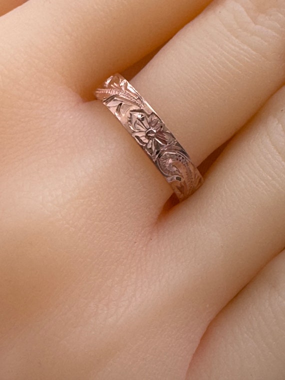 Dainty 14k Rose Gold Hawaiian Plumeria Flower Ring - Delicate & Polished Hawaiian Jewelry - View #12