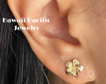 14 Karat Solid Rose Gold Hawaiian Dolphin Stud Earrings High