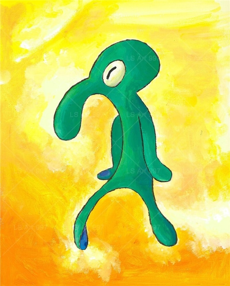 Bold And Brash Gallery Art Canvas Painting Poster Squidward Etsy Il 794xN.3771563414 51mp