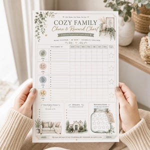 Family Chore Reward Chart For Multiple Children, Kindness Stars Printable, Behaviour Tracker