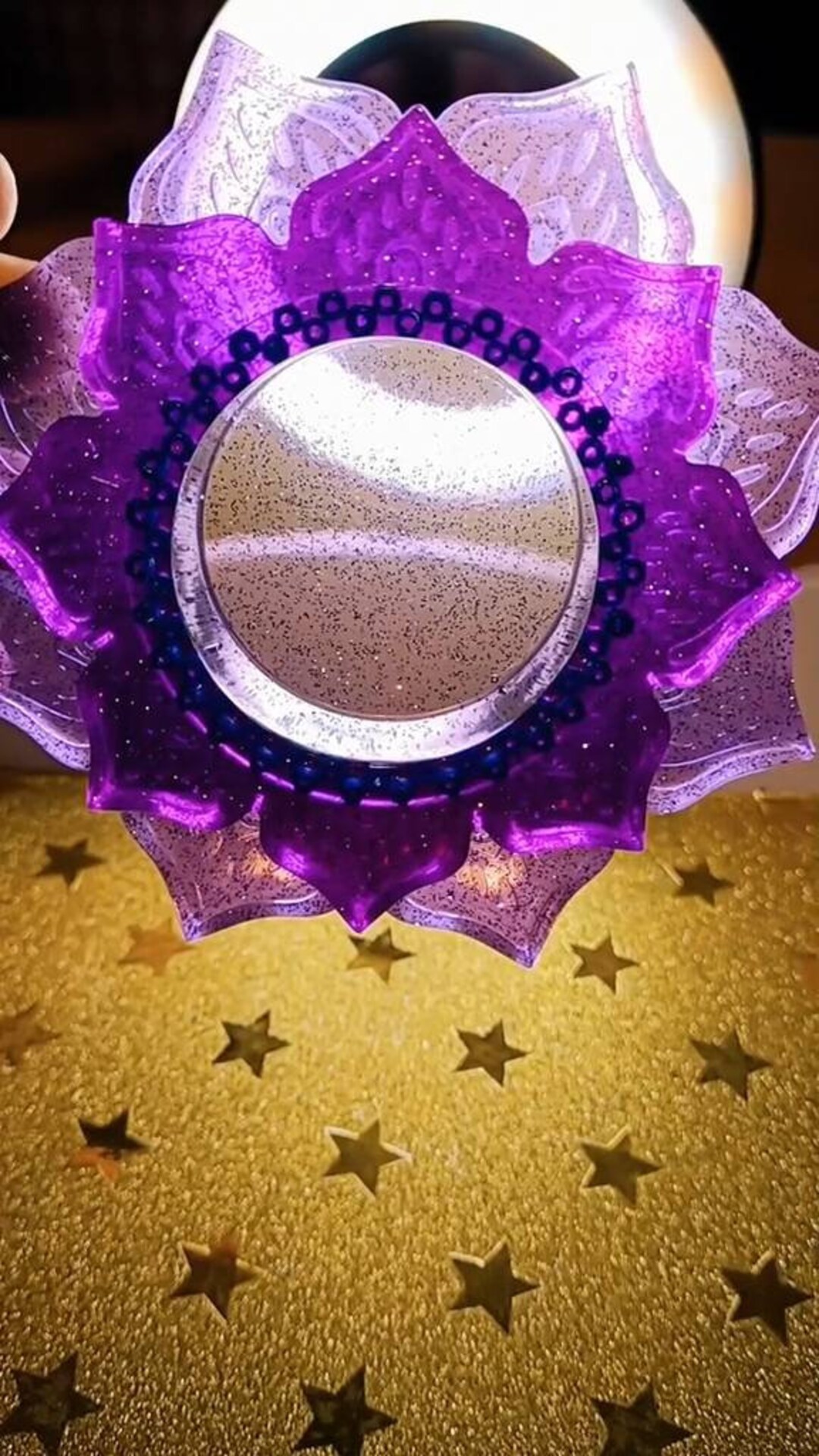 Purple Epoxy Resin Candle Holder Etsy