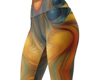 Yoga Leggings  Ethereal Collection -  “Golden Vortex ” original, color, emotion and grace ( Limited Version )