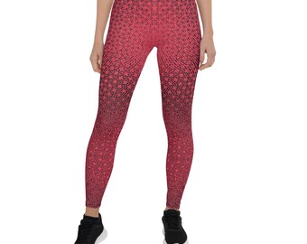 Leggings Aura Collection -  “ Crimson Flare” original color, emotion and grace