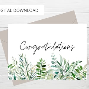 Congratulations Card with greenery