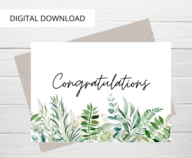 Congratulations Card with greenery