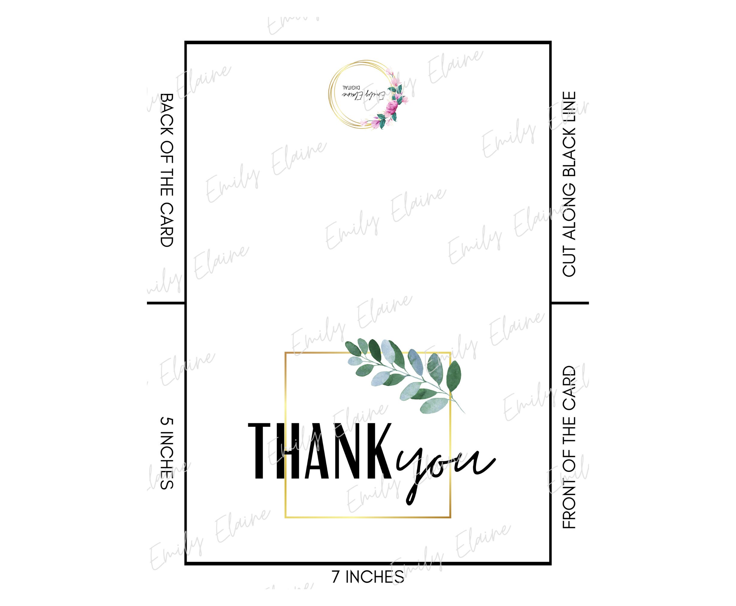 Printable Thank You Card, Simple Minimal Thank You Digital Download ...