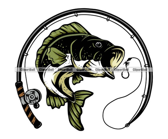 Largemouth Bass Fishing Rod Reel Lure Lake Water Angler Sport Badge League  Equipment Emblem Background Art Logo Design JPG PNG SVG Cut File -   Canada