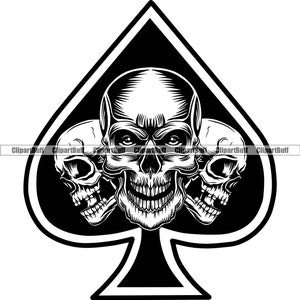 Teschio Scheletro Testa Spade Poker Casino Gamble Texas Hold 'Em Gioco d'azzardo Giocatore d'azzardo Las Vegas Fortuna Scommessa Vinci Tatuaggio Logo Design JPG PNG SVG File di taglio