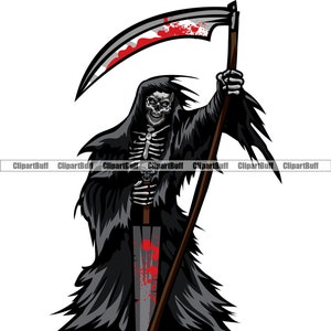 Grim Reaper Skeleton Skull Sickle Bloody Sword Blood Hot Rod Flames Horror Devil Evil Dead Ghost Death Killer Color Logo Design JPG PNG SVG