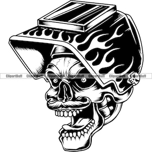 Soudage Crâne Soudeur Squelette Masque Flamboyant Casque Mig Flamme Tête Scream Flamme Feu Tatouage Art Art Logo Design Jpg PNG SVG Cut File