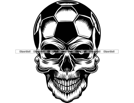 Soccer Ball Skeleton Skull Head Evil Goal Kick Sport Game Sports League  Esports Ball Team Symbol Tattoo Art Logo Design JPG PNG SVG Cut File 