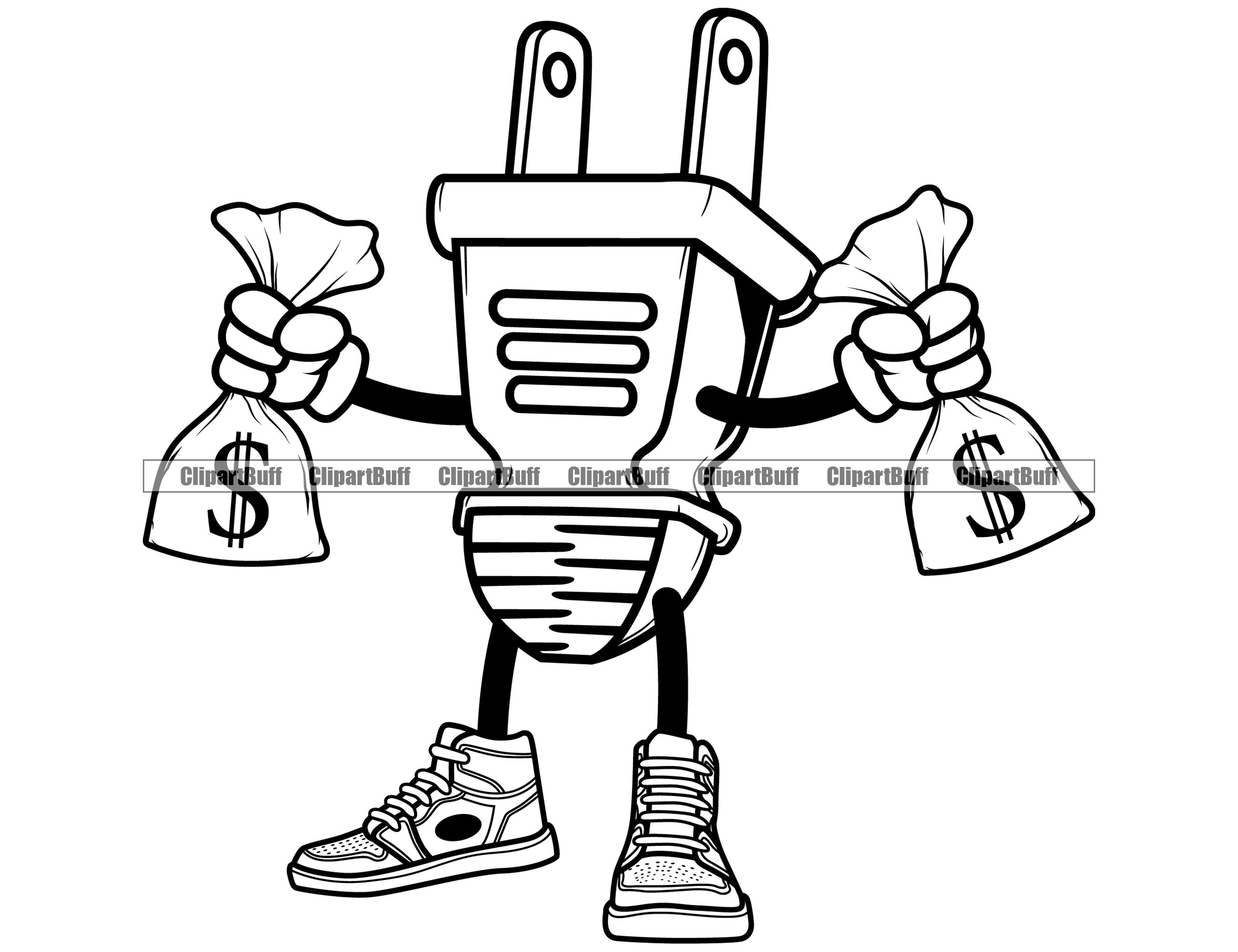 Gangster Hustle Plug Character Money Bag Sneakers Trap