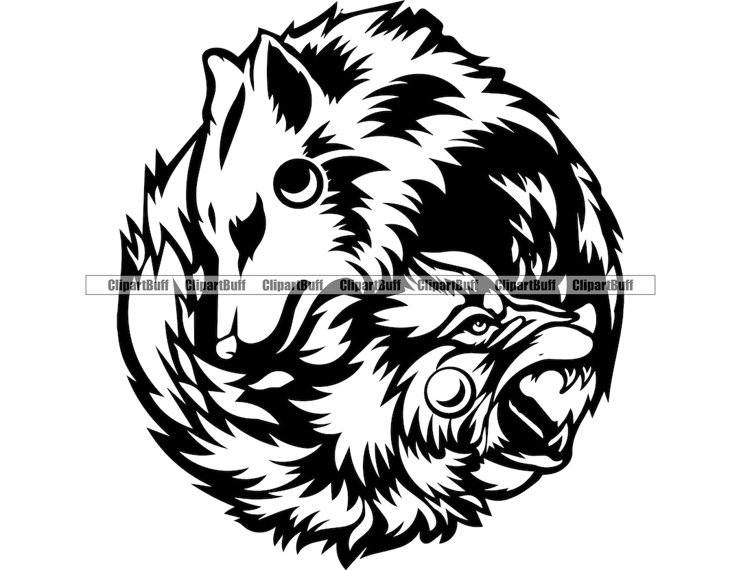 Wolf Ying Yang Nature Wild Wolves Predator Zen Yin Balance
