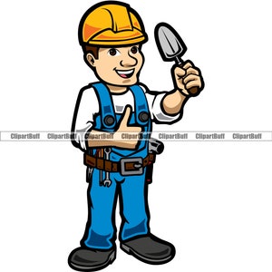 Mason Masonry Handyman Concrete Man Brick Layer Worker Wall Renovation Builder House Fix Cement Company Logo Design Art JPG PNG SVG Cut File