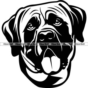 Mastiff Dog Breed Animal Pet Canine Face Head Pup Puppy Doggy Pet Animal Pedigree Purebred Training Company Art Logo Design JPG PNG SVG Cut