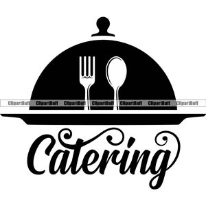 Catering Catering Catering Party Service Banquete Buffet Luxo Casamento Feriado Negócios Comida Comer Cozinhar Arte Logo Design JPG PNG SVG Cut File