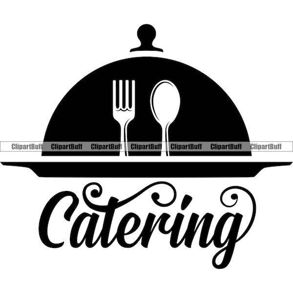 Catering Cater Catered Party Service Banquet Buffet Luxury Wedding Holiday Business Food Eat Cooking Art Logo Design JPG PNG SVG Cut File
