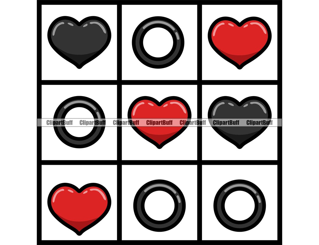 Heart Love Tic Tac Toe Game Board Winner Win Romance Romantic Couple ...