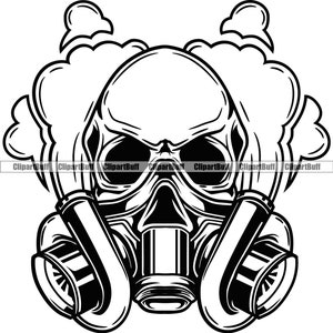 Skull Turbo Engine Oxygen Mask Exhaust Smoke Skeleton Head Biker Mechanic Garage Shop Auto Part Service Repair Tech Art Design PNG SVG Cut