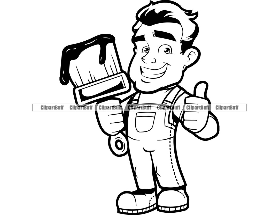 Painter Handyman Thumbs up Man Worker Designer Renovation Home Builder