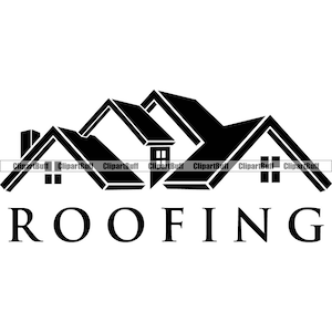 Réparation de toiture Couvreur Nouveau toit Maison Maison Toit Entretien Propriété Résidence Construction Entreprise Entreprise Logo Conception JPG PNG SVG Cut