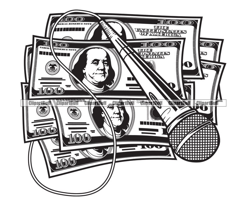 Microphone on Money Cash Mic Rap Rapper Hip Hop Entertainment Star ...