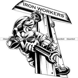 Skeleton Iron Metal Worker Holding Wrench Industry Industrial High Rise Building Mechanical Engineering Art Tattoo Skull Design PNG SVG Cut
