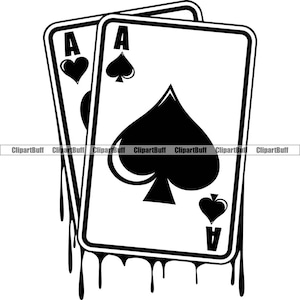 Pocket Aces Goteo Mano de póquer Casino Juego de cartas Goteo Apuesta Las Vegas Texas Hold'Em Ganar Ganador Arte Diseño de logotipo JPG PNG SVG Cortar archivo
