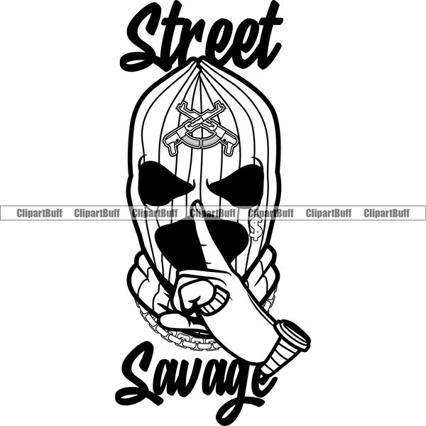 Street Savage Gangster Hustle Ski Mask Silent Pose Wearing Gold Ring Watch Jewelry Trap Plug Mafia Boss Thug Gang Demon JPG PNG SVG Cut File