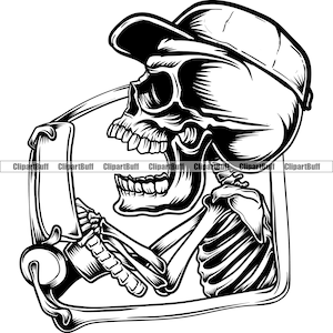Skull Truck Driver Hat Skeleton Delivery Shipping Trucking Logistic Cargo Haul Hauling Semi Tractor Trailer Company Logo Design PNG SVG Cut