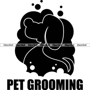 Dog Grooming Pet Groomer Groom Hair Cut Trim Wash Canine Puppy Salon Cat Animal Care Company Business Art Logo Design JPG PNG SVG Cut File