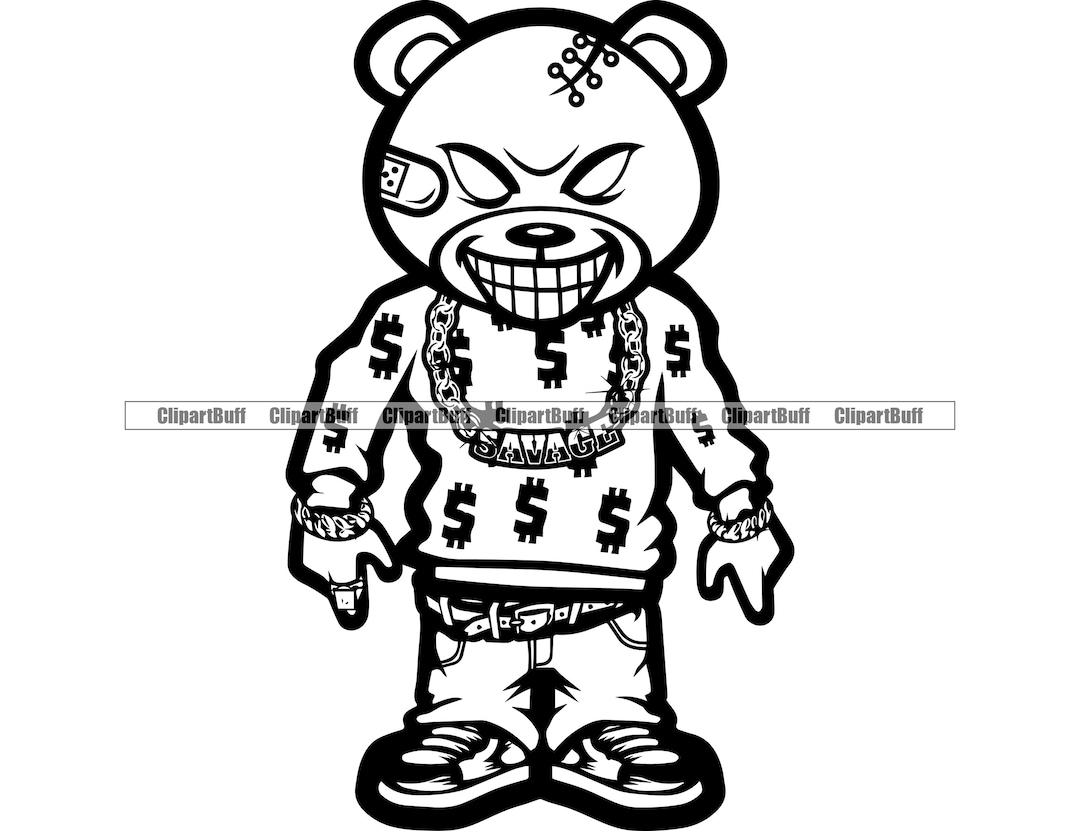 Gangster Hustle Teddy Bear Grinning Dollar Sign Sweater - Etsy