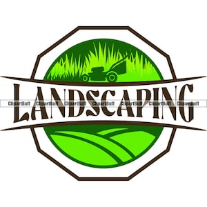 Landscaping Logo Lawn Care Lawncare Landscape Service Grass Garden Yard Work Labor Garden Cut Mow Mowing Landscaper Design JPG PNG SVG Cut
