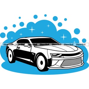 Car Wash Washing Vehicle Truck Boat Shine Shiny Cleaning Auto Detail Detailing Bubble Automobile Business Logo Design JPG PNG SVG Cut File