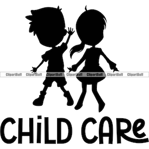 Kinderopvang Voorschoolse Educatie Leraar Kleuterschool Kinderen Leuke Kinderen Jongen Meisje Leuk Speelschool Babysitten Logo Ontwerp JPG PNG SVG Cut File