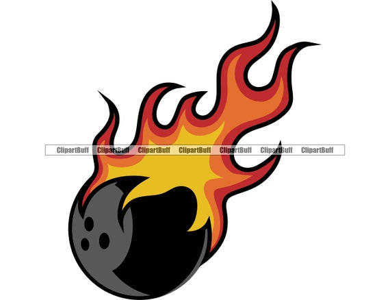 Flaming Bowling Bowl Bowler Ball Sports Game League Equipment | Etsy