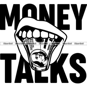 Money Talks Gangster Hustle Cash Tongue Mouth 100 Dollar Bill Hip Hop Rich Hustle Grind Hustling Quote Tattoo Art Design PNG SVG Cut File