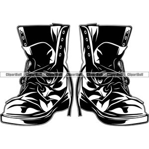 US Armed Forces Military Combat Tactical Training Boots Gear Freedom Honor Determination Leather Tattoo Art Logo Design Jpg PNG SVG Cut File