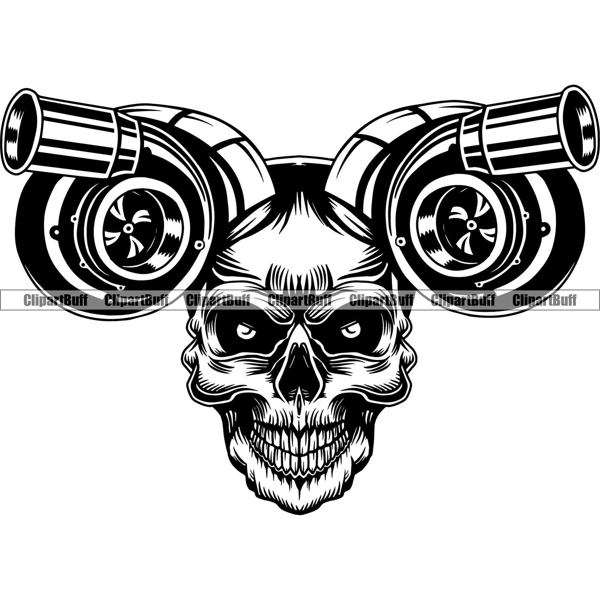 Turbo Booster Skull Skeleton Head Mechanic Car Truck - Etsy