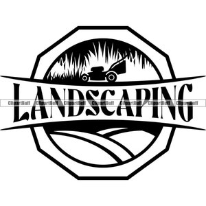 Landscaping Logo Lawn Care Lawncare Landscape Service Grass Garden Yard Work Worker Garden Cut Mow Mowing Landscaper Design JPG PNG SVG Cut