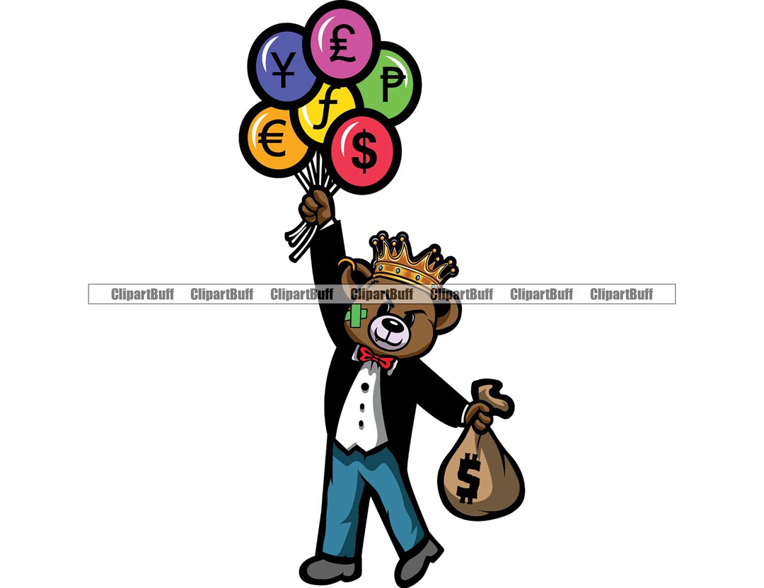 Gangster Hustle Teddy Bear King Holding Money Bag Crypto Currency Balloon  Tuxedo Rap Hip Hop Art Hustling Tattoo Design JPG PNG SVG Cut File - Etsy UK