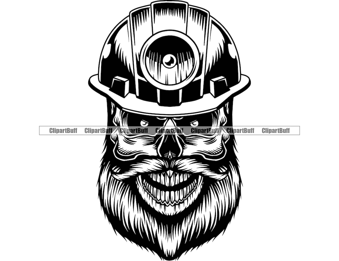 Bergmann Totenkopf Helm Bart Kopflampe Build Mine Schacht Bagger Dig