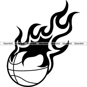 Basketball Fire Flaming Hot Flames School Basket Ball Team eSport Game Sign League Sport Equipment Emblem Art Logo Design JPG PNG SVG Cut