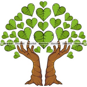 Ébano Mãos Negras Coração Árvore Genealógica Amor Romântico Romance Unidade Alegria Feliz Casamento Colorido Símbolo dos Namorados Logo Design JPG PNG SVG Cut File