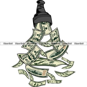 Plug Cash Pile Trap Money Raining Falling Down Hip Hop Rap Business Star Ghetto Gang Hustling Street Color Art Design JPG PNG SVG File di taglio