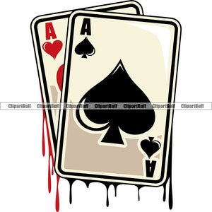 Pocket Aces Dripping Poker Hand Casino Playing Card Game Gamble Las Vegas Texas Holdem Win Jackpot Winner Art Logo Design JPG PNG SVG Cut